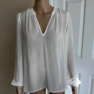 Banana Republic Sheer Cream Blouse Size Medium